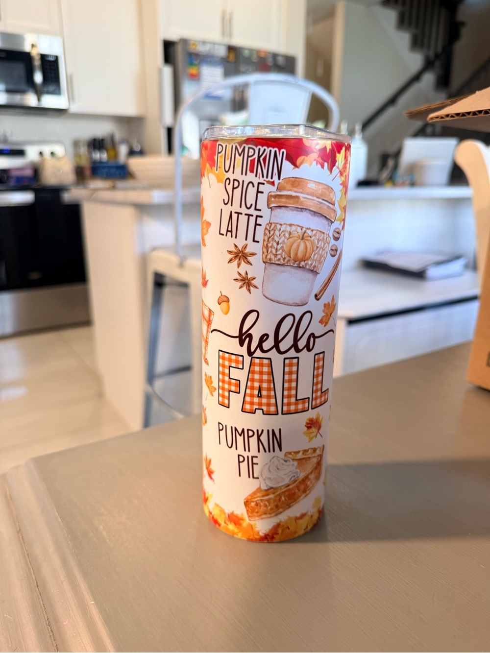 Hello Fall Pumpkin Spice Latte Tumbler